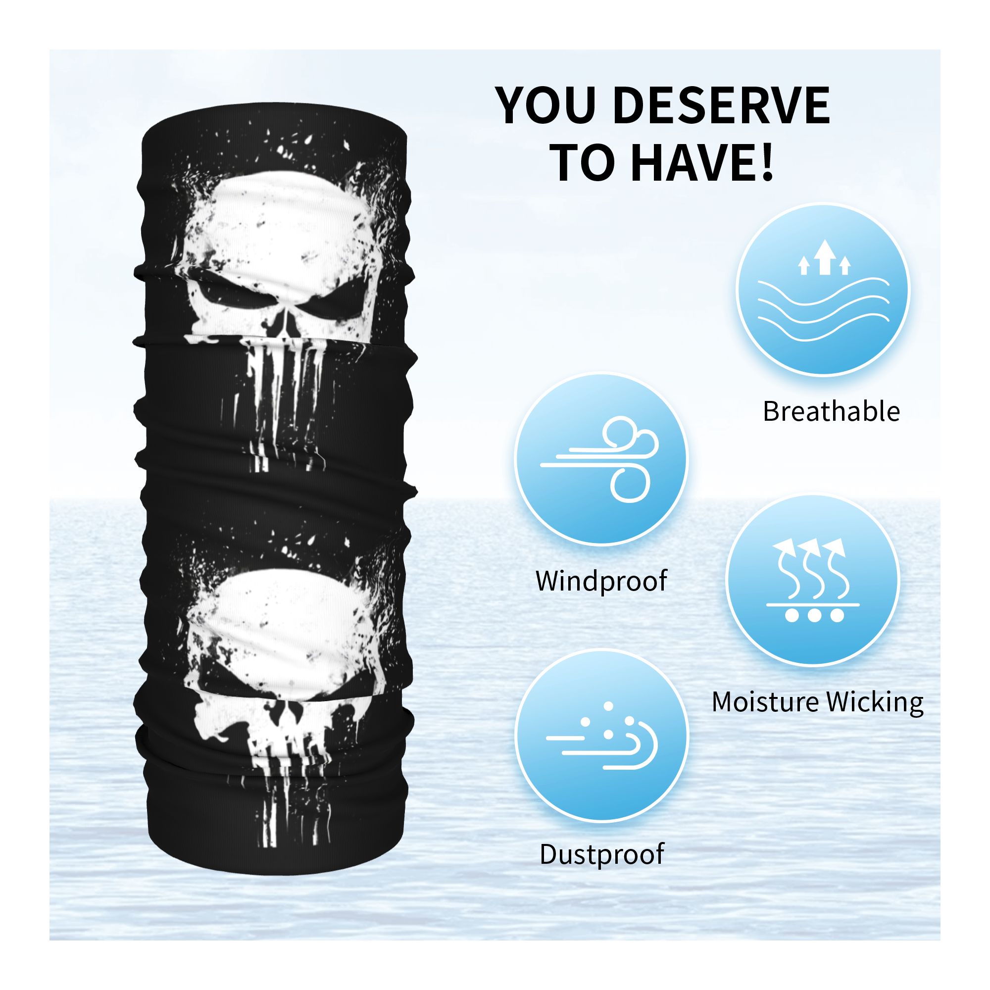 Custom Skeleton Skull Bandana  - Neck Gaiter Fleece review and price