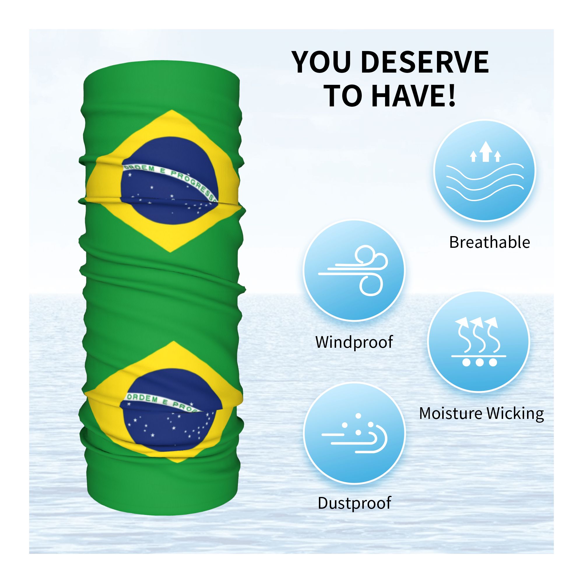 Custom Brazil Flag Bandana Nec - Neck Gaiter Fleece review and price