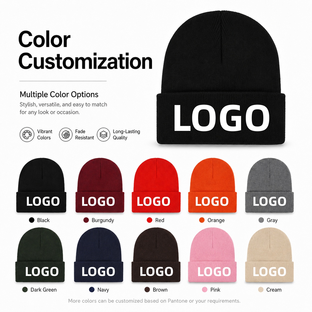 Custom Logo Knitted Beanie Hat - Knit Beanie Hat Warm review and price