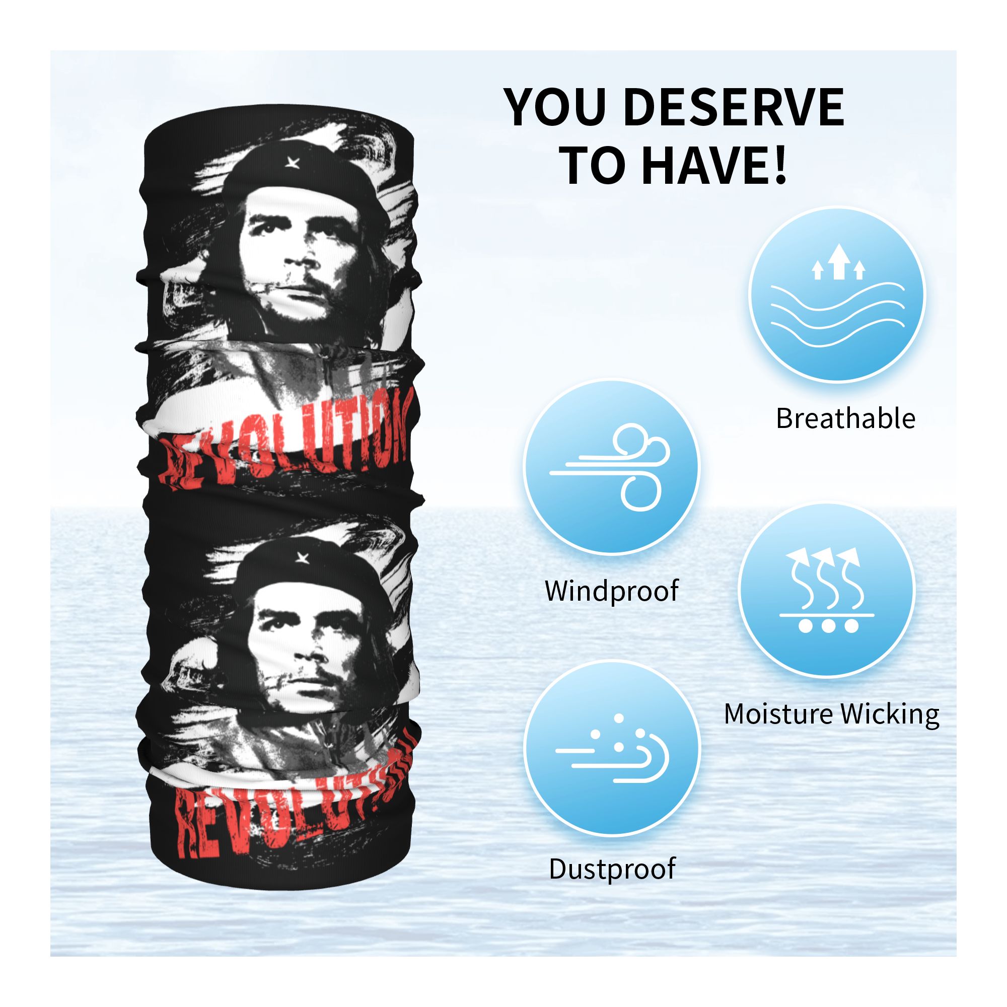 Custom Che Guevara Revolution  - Neck Gaiter Fleece review and price