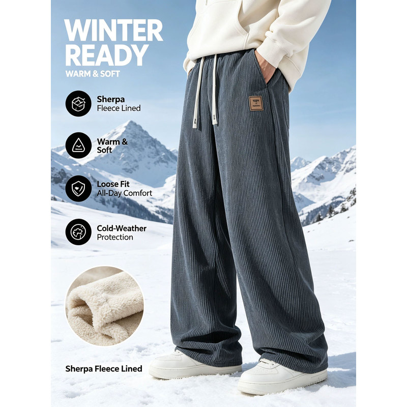 Men's Winter Sports Pants Cord - Corduroy Pant Warm review and price