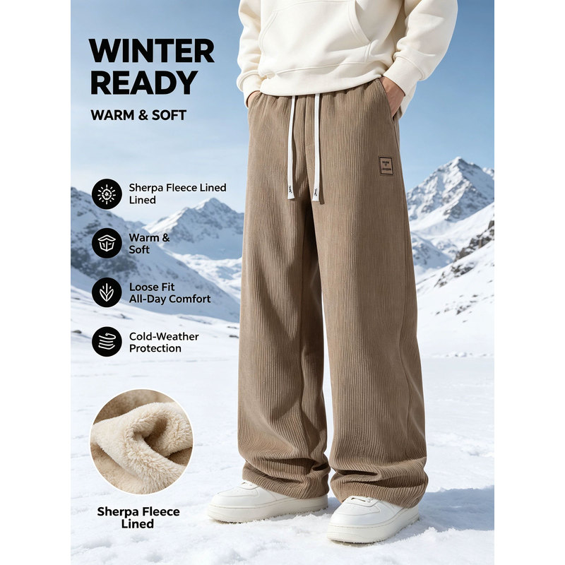 Men's Winter Sports Pants Cord - Corduroy Pant Warm review and price