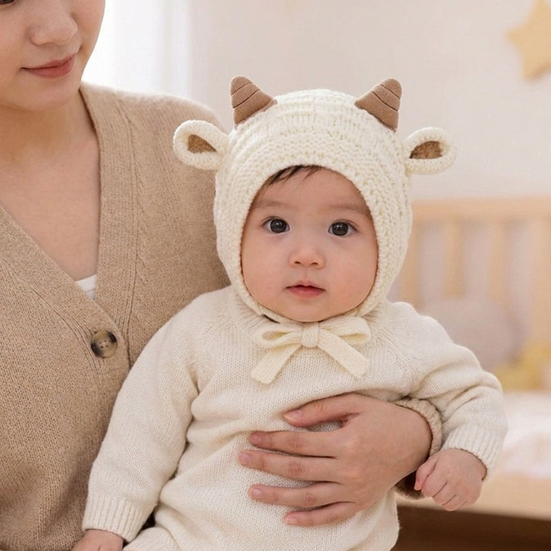 Baby Winter Knitted  Warm Hat  - Knit Beanie Hat Warm review and price